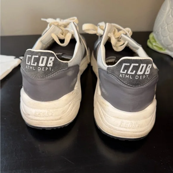 Golden Goose Men's Running Sole Sneakers in Silver, Ebony, Black